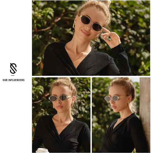 Retro Oval Sunglasses for Women Men Trendy Sun Glasses Classic Shades UV400 Protection SJ1217