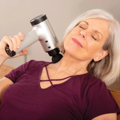 Open Box - truRelief Impact Therapy Device V2, 4 Massage Speeds, 5 Interchangeable Massage Heads, Cordless & Rechargeable