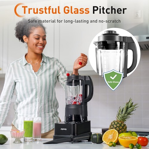 JOYOUNG Power Stand Blender, 1200W Smoothie Blender with LED Touchscreen, 8 Presets, Dishwasher Safe