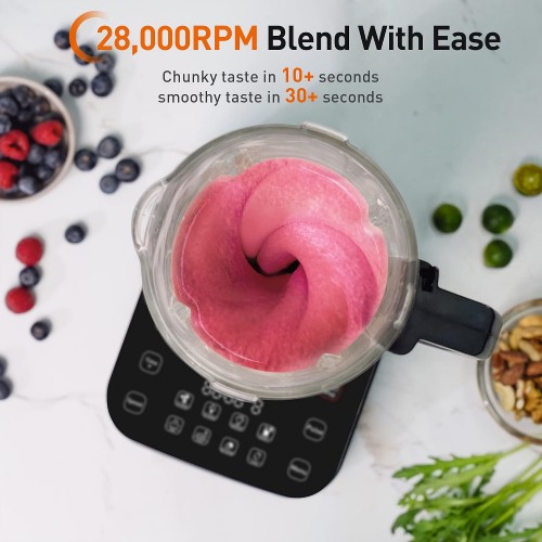 JOYOUNG Power Stand Blender, 1200W Smoothie Blender with LED Touchscreen, 8 Presets, Dishwasher Safe