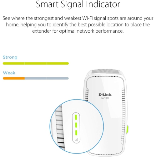 Refurbished- D-Link AC1750 Mesh Wi-Fi Range Extender- Cover up to 2000 sq.ft- Dual Band, MU-MIMO, Mesh, WPA3, Booster, Repeater, Access Point, Extend