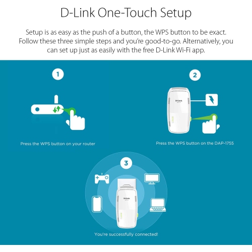 Refurbished- D-Link AC1750 Mesh Wi-Fi Range Extender- Cover up to 2000 sq.ft- Dual Band, MU-MIMO, Mesh, WPA3, Booster, Repeater, Access Point, Extend