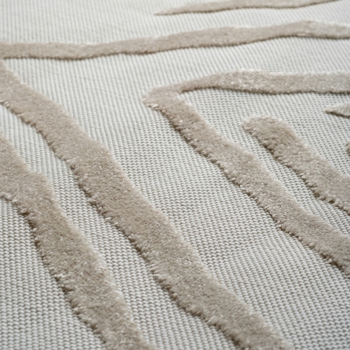 Rug Branch Alfombra Modern Abstract Indoor Outdoor Area Rug, Beige Cream