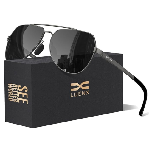 LUENX Trendy Aviator Polarized Sunglasses for Men Women Metal Frame Sun Glasses UV 400 Protection Driving Fashion Best Buy Canada