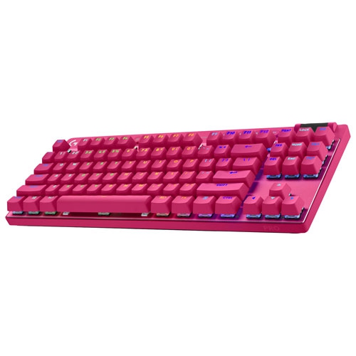 Logitech G PRO X TKL LIGHTSPEED Bluetooth Backlit Mechanical Tactile Gaming Keyboard - Magenta - En