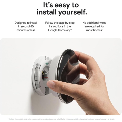 Thermostat intelligent Wi-Fi Nest Learning de Google - Argenté poli