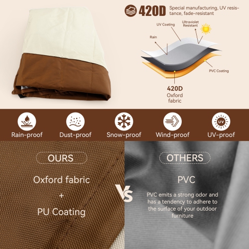 TOPTENG Patio Egg Chair Cover Hanging Outdoor Double Wicker Egg Swing Covers Waterproof