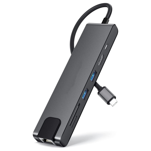 USB C Multiport Adapter, 7 in 1 USB C Hub Dongle with Gigabit