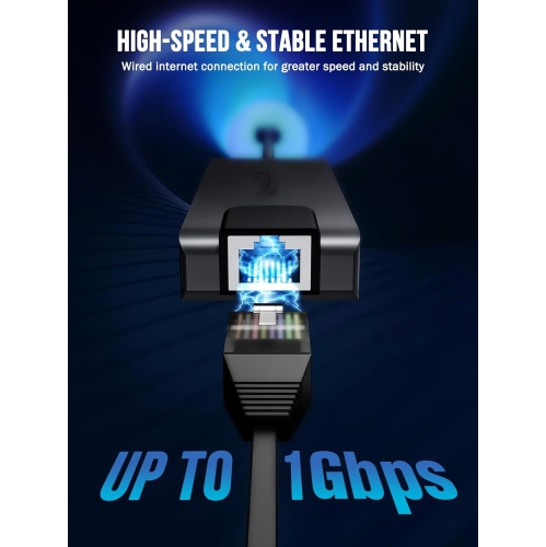 USB C Ethernet Hub-1000Mbps, 5 in 1 USB C Dongle USB C Multiport Adapter with HDMI 4K, 2 USB 3.0, 100W PD, USB C Dock for MacBook Pro/Air M1, iPad