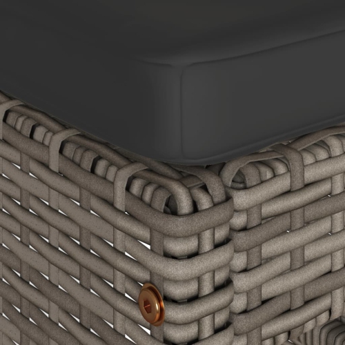 vidaXL Garden Bar Stools with Cushions 6 pcs Grey Poly Rattan