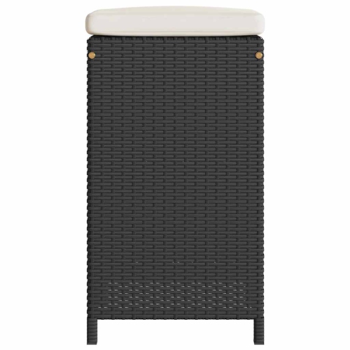 vidaXL Garden Bar Stools with Cushions 6 pcs Black Poly Rattan