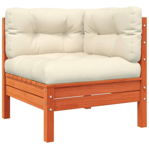 vidaXL Garden Sofa with Cushions and Footstool Solid Wood Pine