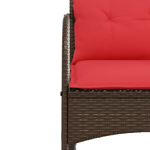 vidaXL Garden Rocking Chair with Cushions Brown Poly Rattan