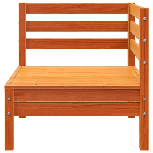 vidaXL Garden Sofa 2-Seater with Footstool Wax Brown Solid Wood Pine