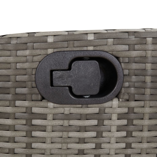 vidaXL Reclining Garden Bench with Cushions Grey Poly Rattan