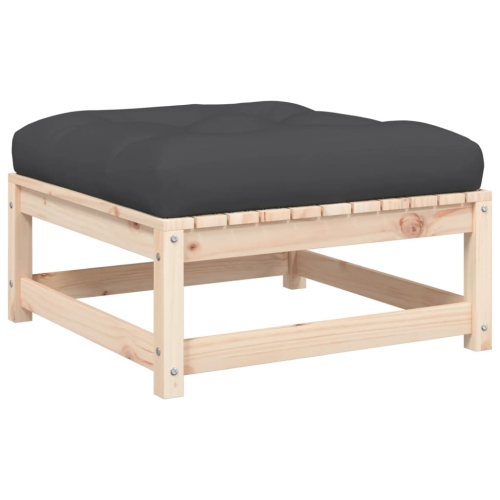 vidaXL Garden Footstools with Cushions 2 pcs Solid Wood Pine