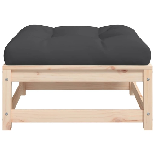 vidaXL Garden Footstools with Cushions 2 pcs Solid Wood Pine
