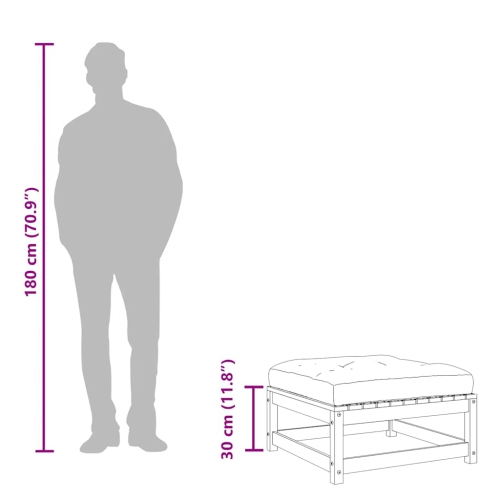 vidaXL Garden Footstools with Cushions 2 pcs Solid Wood Pine