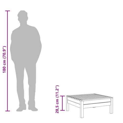 vidaXL Garden Footstool Wax Brown Solid Wood Pine