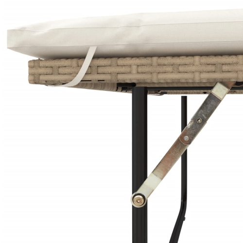 vidaXL Garden Sofa with Cushions 2-Seater Beige Poly Rattan