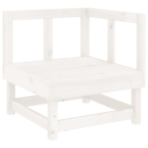 VIDAXL  Garden Corner Sofa White Solid Wood Pine