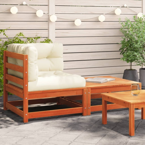 vidaXL Garden Sofa Corner with Cushions and Footstool