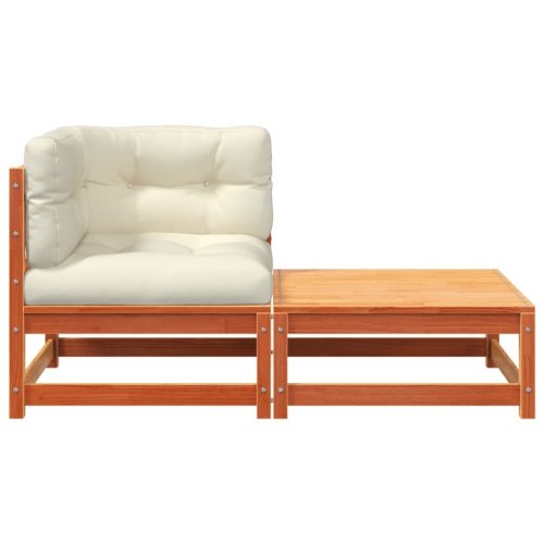 vidaXL Garden Sofa Corner with Cushions and Footstool