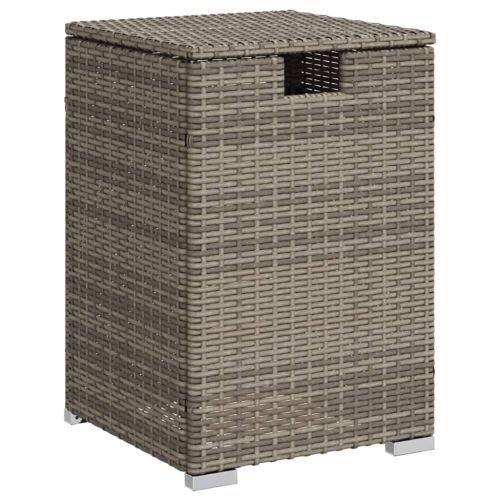 VIDAXL  Propane Tank Cover Table 40X40X60 Cm Poly Rattan In Grey