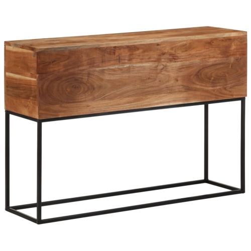 vidaXL Console Table 110x30x75 cm Solid Wood Acacia and Iron