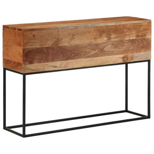 vidaXL Console Table 110x30x75 cm Solid Wood Acacia and Iron