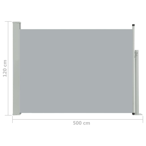 vidaXL Patio Retractable Side Awning 47.2"x196.9" Gray