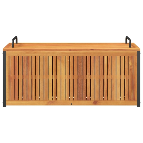 vidaXL Outdoor Cushion Box 110x45x42/53 cm Solid Wood Acacia and Steel