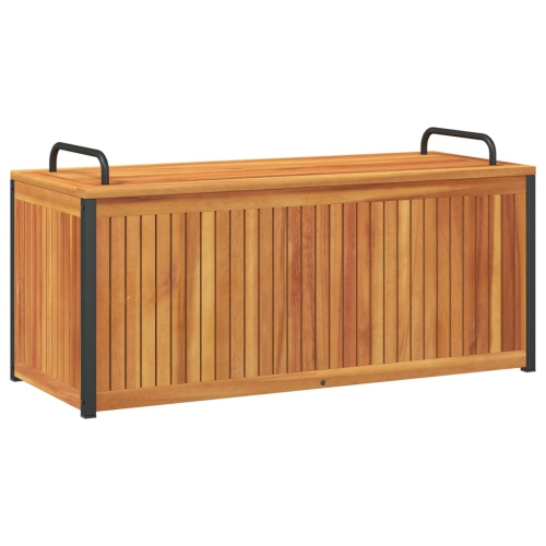 vidaXL Outdoor Cushion Box 110x45x42/53 cm Solid Wood Acacia and Steel
