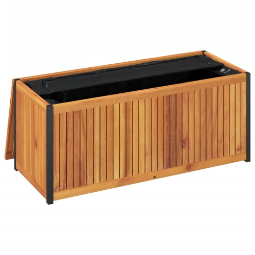 vidaXL Outdoor Cushion Box 110x45x42/53 cm Solid Wood Acacia and Steel
