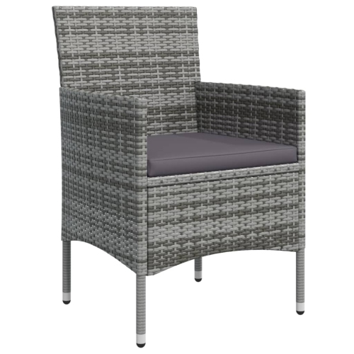 vidaXL 5 Piece Garden Dining Set with Cushions Grey and Black