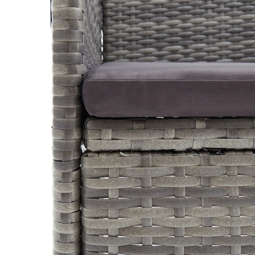 vidaXL 5 Piece Garden Dining Set with Cushions Grey and Black