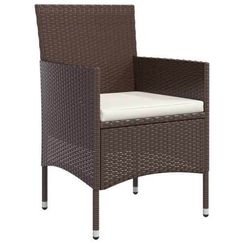 vidaXL 5 Piece Garden Dining Set with Cushions Brown and Black