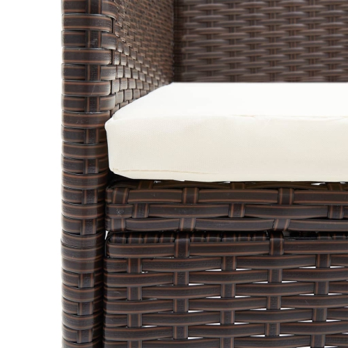 vidaXL 5 Piece Garden Dining Set with Cushions Brown and Black