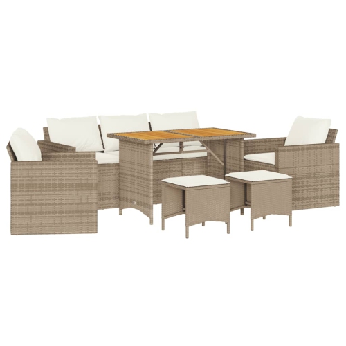 VIDAXL  6 Piece Garden Sofa Set With Cushions Poly Rattan In Beige