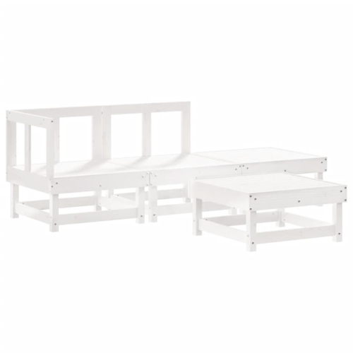VIDAXL  4 Piece Garden Lounge Set Solid Wood Pine In White