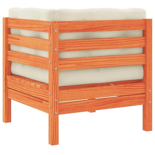 vidaXL Garden Sofa Corner with Cushions Wax Brown Solid Wood Pine