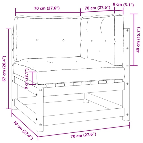 vidaXL Garden Sofa Corner with Cushions Wax Brown Solid Wood Pine