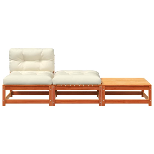 vidaXL Garden Sofa Armless with Cushions and Footstools