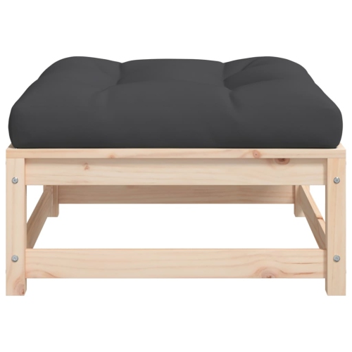 vidaXL Garden Footstool with Cushion Solid Wood Pine