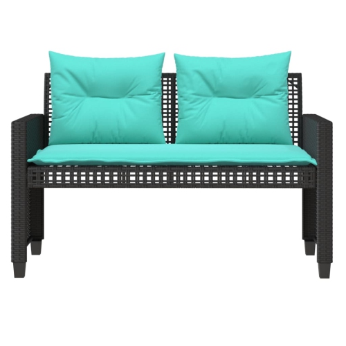 Ensemble de 4 pièces avec divan de jardin et coussins en verre de rotin et polyester noir VidaXL