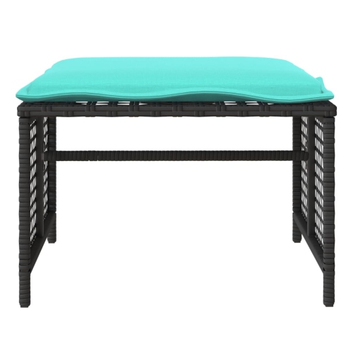 Ensemble de 4 pièces avec divan de jardin et coussins en verre de rotin et polyester noir VidaXL