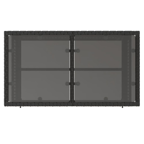 Ensemble de 4 pièces avec divan de jardin et coussins en verre de rotin et polyester noir VidaXL