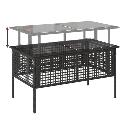 Ensemble de 4 pièces avec divan de jardin et coussins en verre de rotin et polyester noir VidaXL