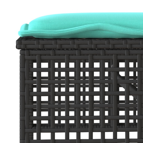 Ensemble de 4 pièces avec divan de jardin et coussins en verre de rotin et polyester noir VidaXL