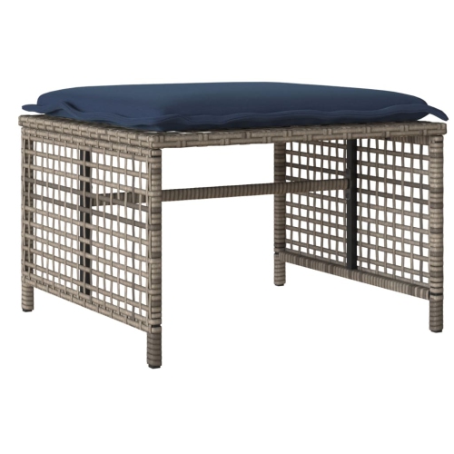 Ensemble de 4 pièces avec divan de jardin et coussins en verre de rotin et polyester gris vidaXL